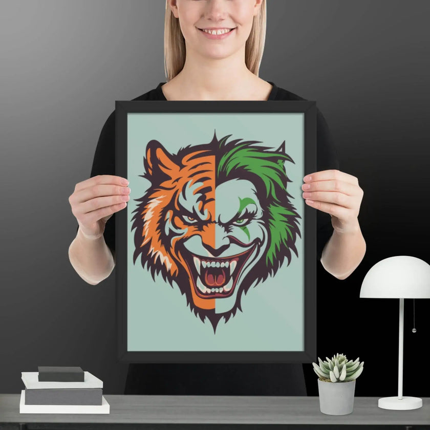 Savage Smile – Joker-Lion Fusion Framed poster - STYLISHOUR