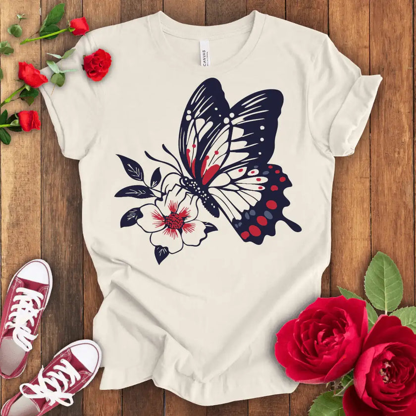 Fluttering Garden Magic Butterfly T-shirt - STYLISHOUR