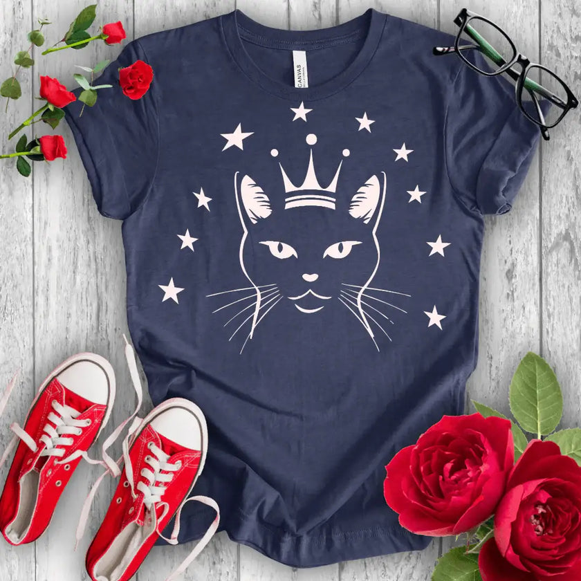 Crowned Kitty Tee - Rule the Catwalk in Style - STYLISHOUR