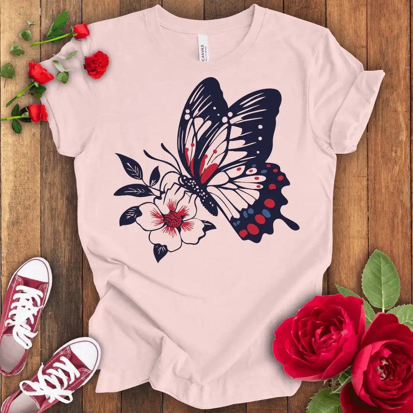 Fluttering Garden Magic Butterfly T-shirt - STYLISHOUR