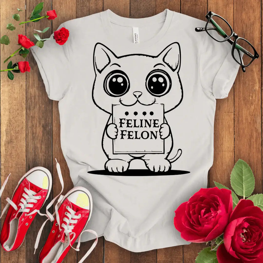Feline Felon Kitten T-shirt - STYLISHOUR