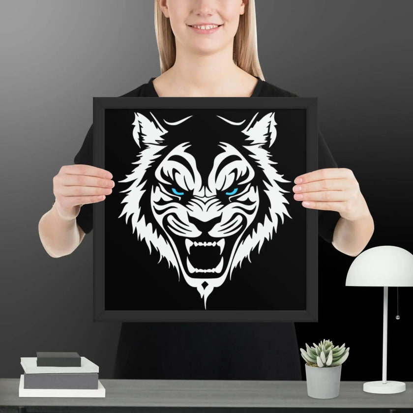 Fearless Roaring Tiger Wall Art Framed poster - STYLISHOUR