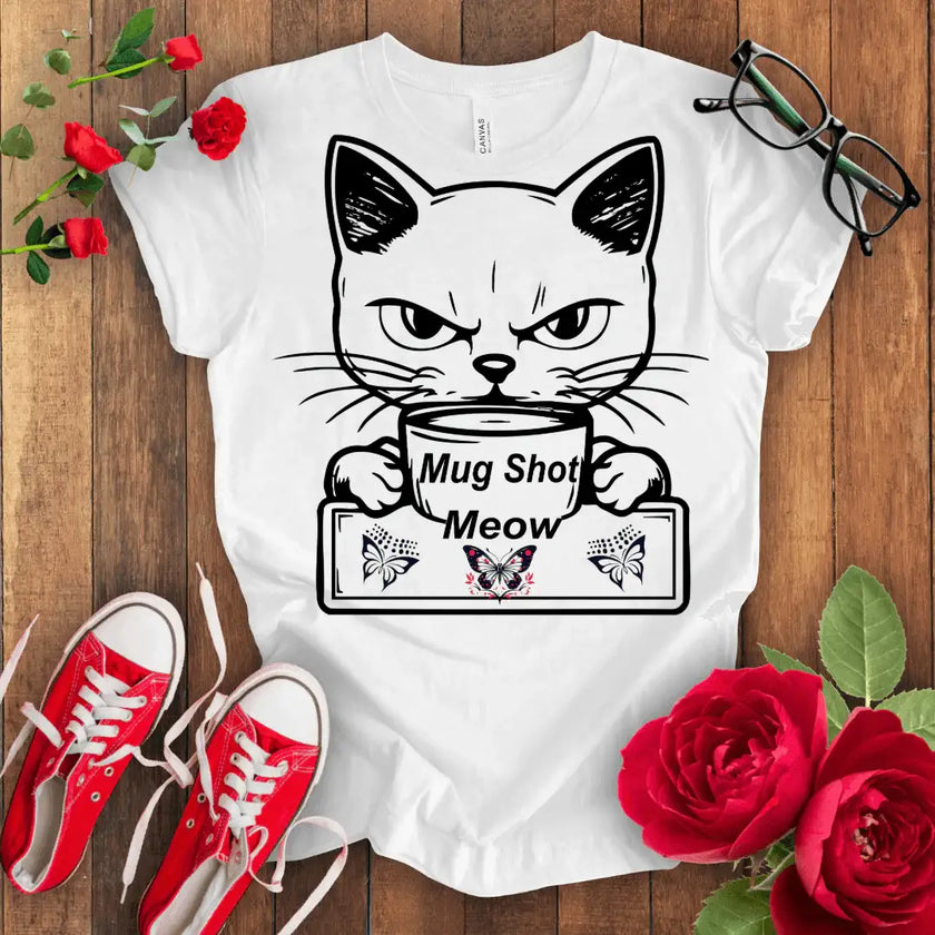 Meow Mug T-shirt - Paws-itively purrfect attire! - STYLISHOUR