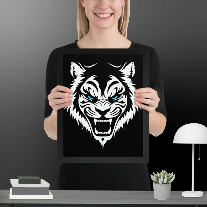 Fearless Roaring Tiger Wall Art Framed poster - STYLISHOUR