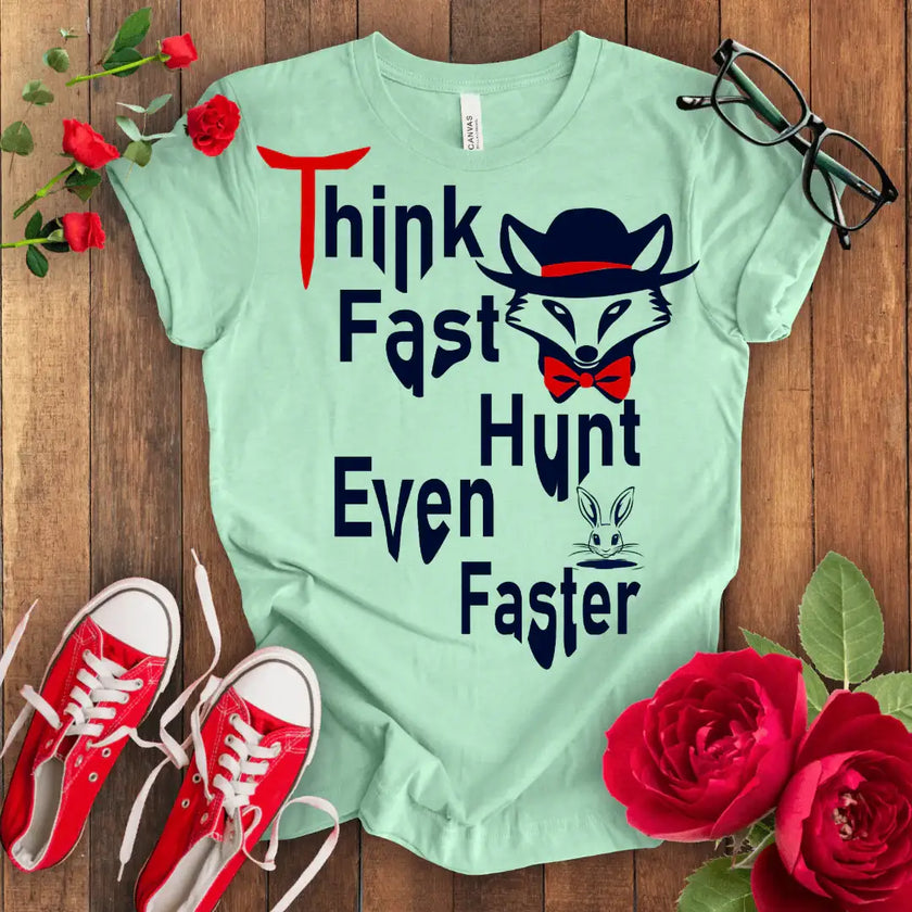 Think Fast Hunt Even Faster T-shirt - STYLISHOUR