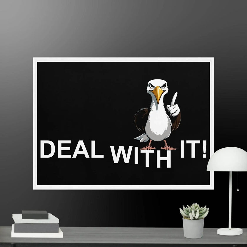 Deal with it Duck Framed canvas - STYLISHOUR