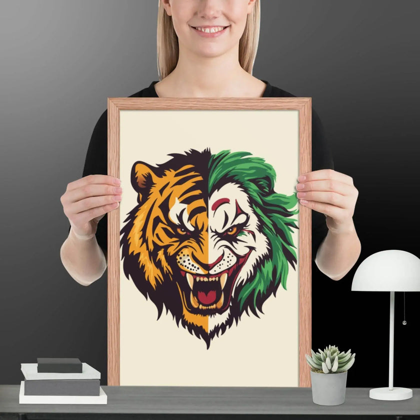 Roaring Madness – Joker Lion Fusion Art Print - STYLISHOUR