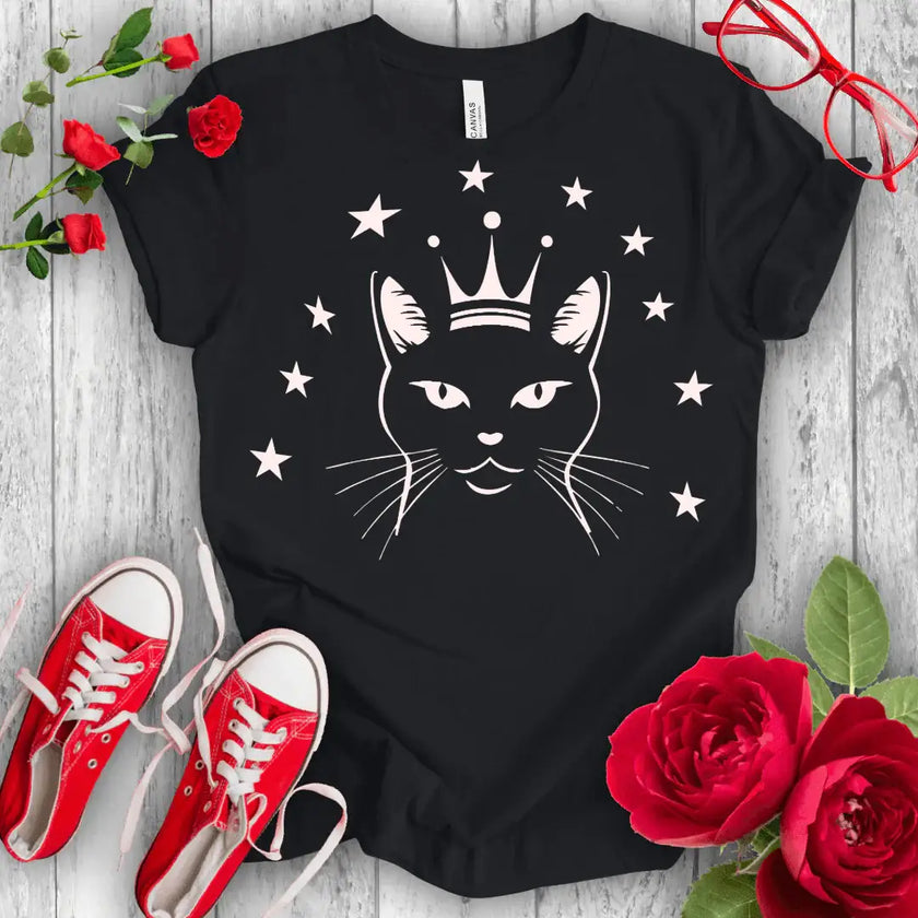 Crowned Kitty Tee - Rule the Catwalk in Style - STYLISHOUR