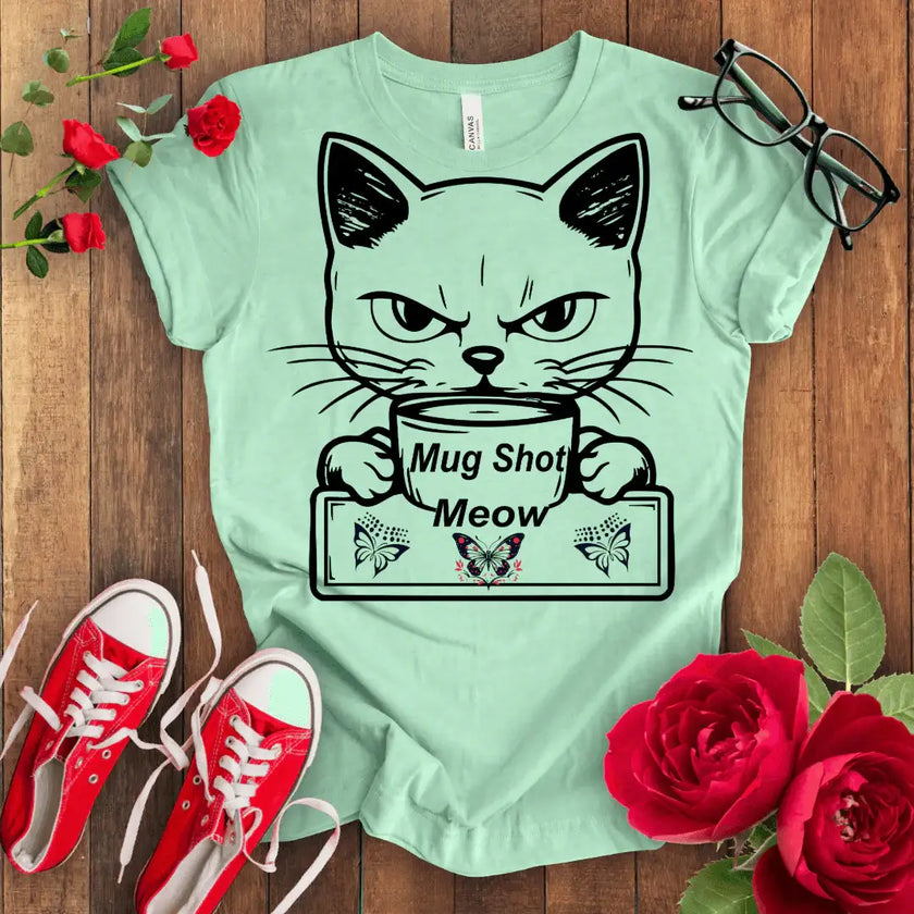Meow Mug T-shirt - Paws-itively purrfect attire! - STYLISHOUR