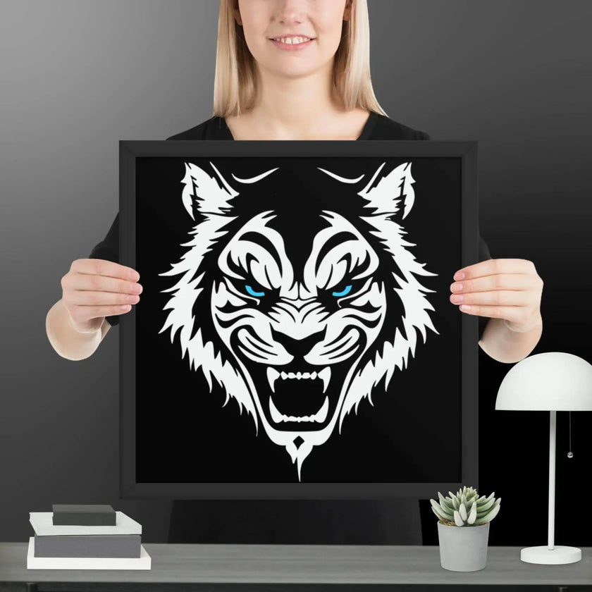 Fearless Roaring Tiger Wall Art Framed poster - STYLISHOUR