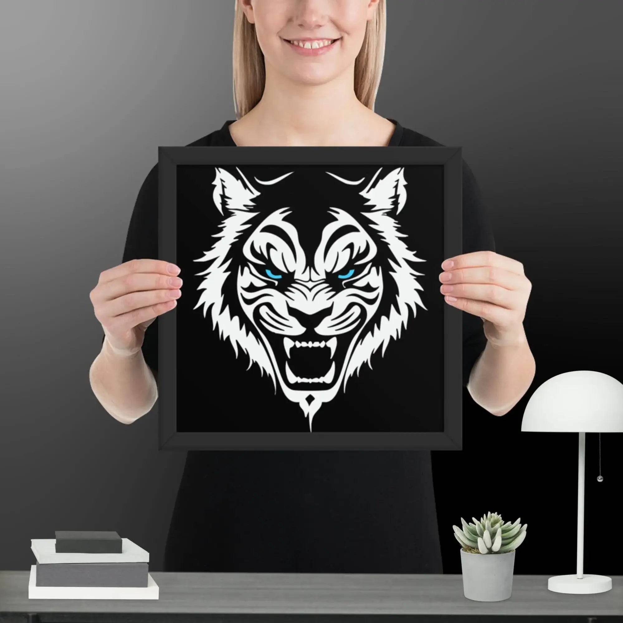 Fearless Roaring Tiger Wall Art Framed poster - STYLISHOUR