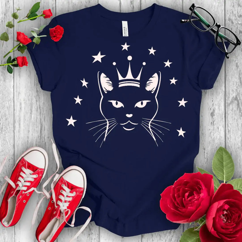 Crowned Kitty Tee - Rule the Catwalk in Style - STYLISHOUR