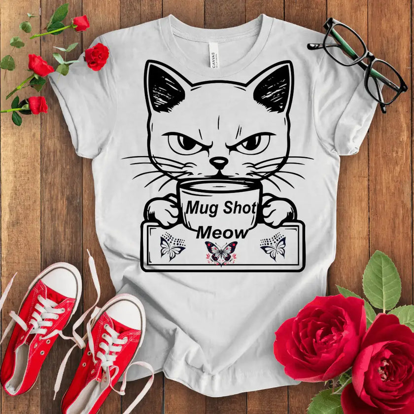 Meow Mug T-shirt - Paws-itively purrfect attire! - STYLISHOUR