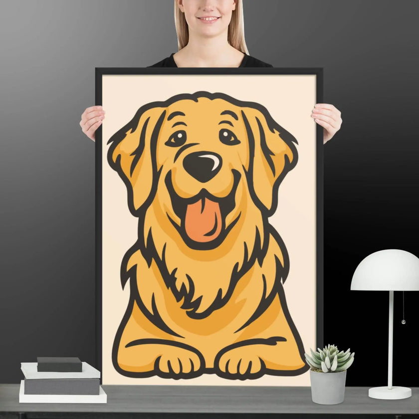 Golden Dog Framed matte paper poster - STYLISHOUR