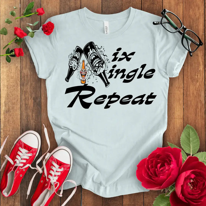 Mix Mingle Repeat Wine T-shirt - STYLISHOUR