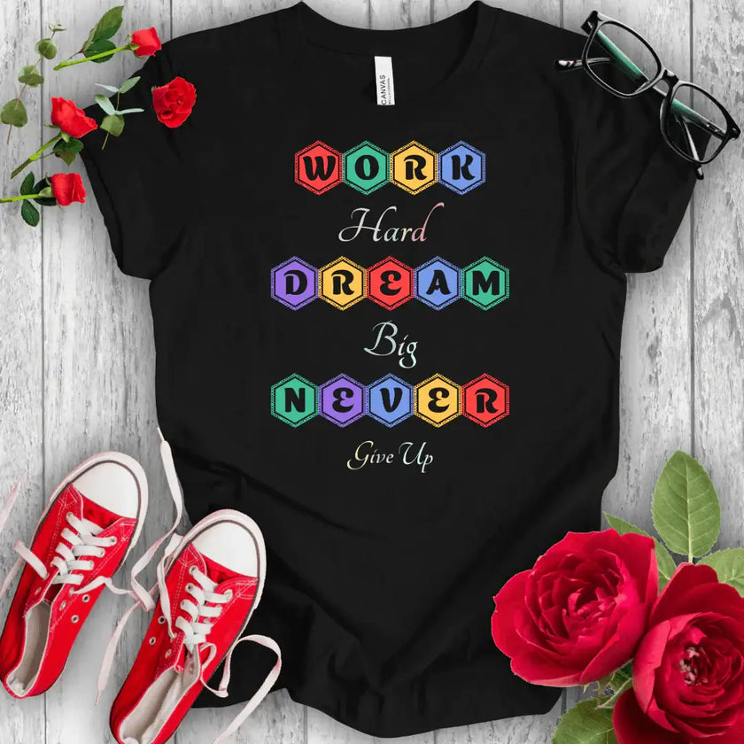 Dream Big Tee: Hustle & Heart T-shirt - STYLISHOUR