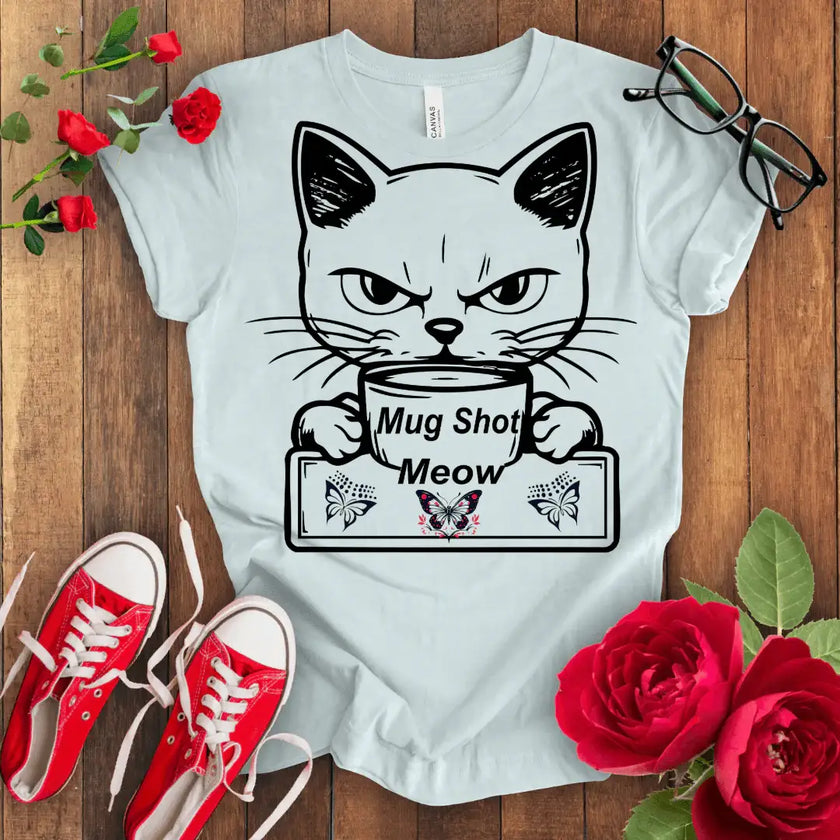 Meow Mug T-shirt - Paws-itively purrfect attire! - STYLISHOUR