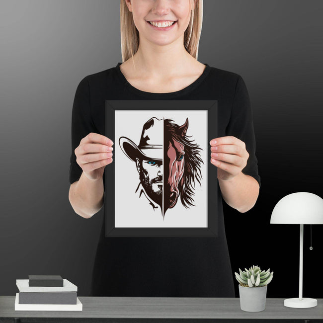 Western Whinny – Fusion of Horse Cowboy Poster - STYLISHOUR