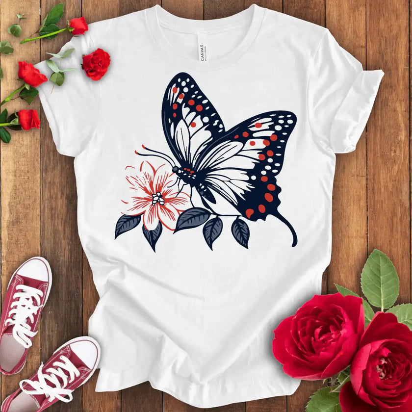 Flutter in Bloom Butterfly T-shirt - STYLISHOUR