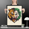 Roaring Madness – Joker Lion Fusion Art Print - STYLISHOUR