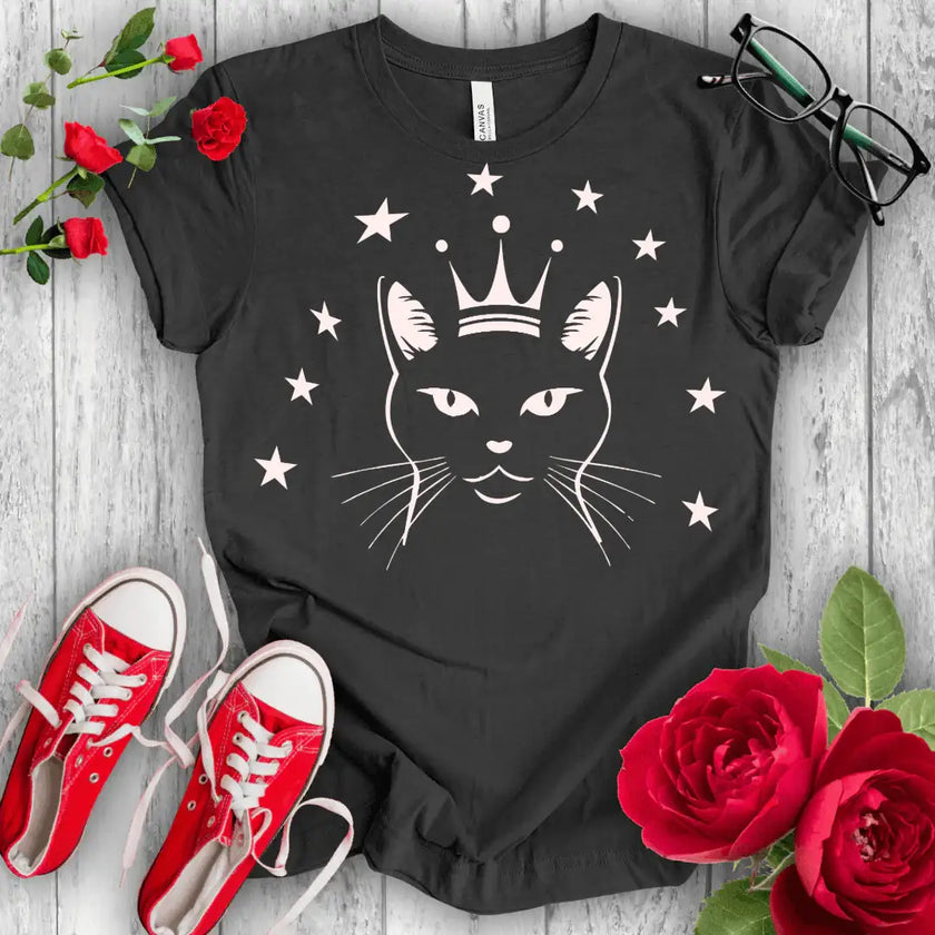 Crowned Kitty Tee - Rule the Catwalk in Style - STYLISHOUR