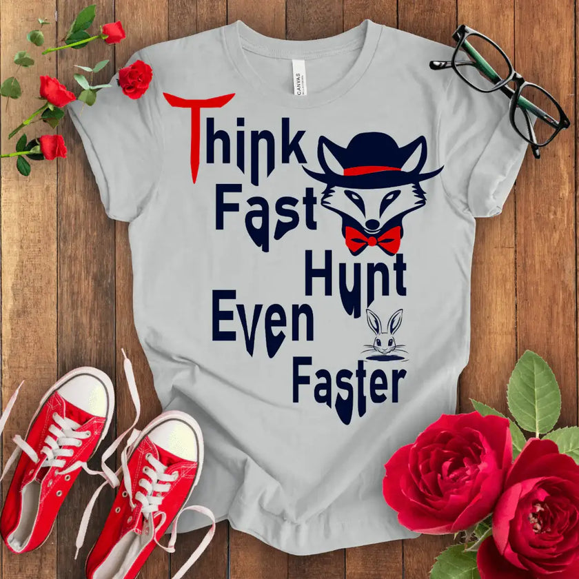 Think Fast Hunt Even Faster T-shirt - STYLISHOUR