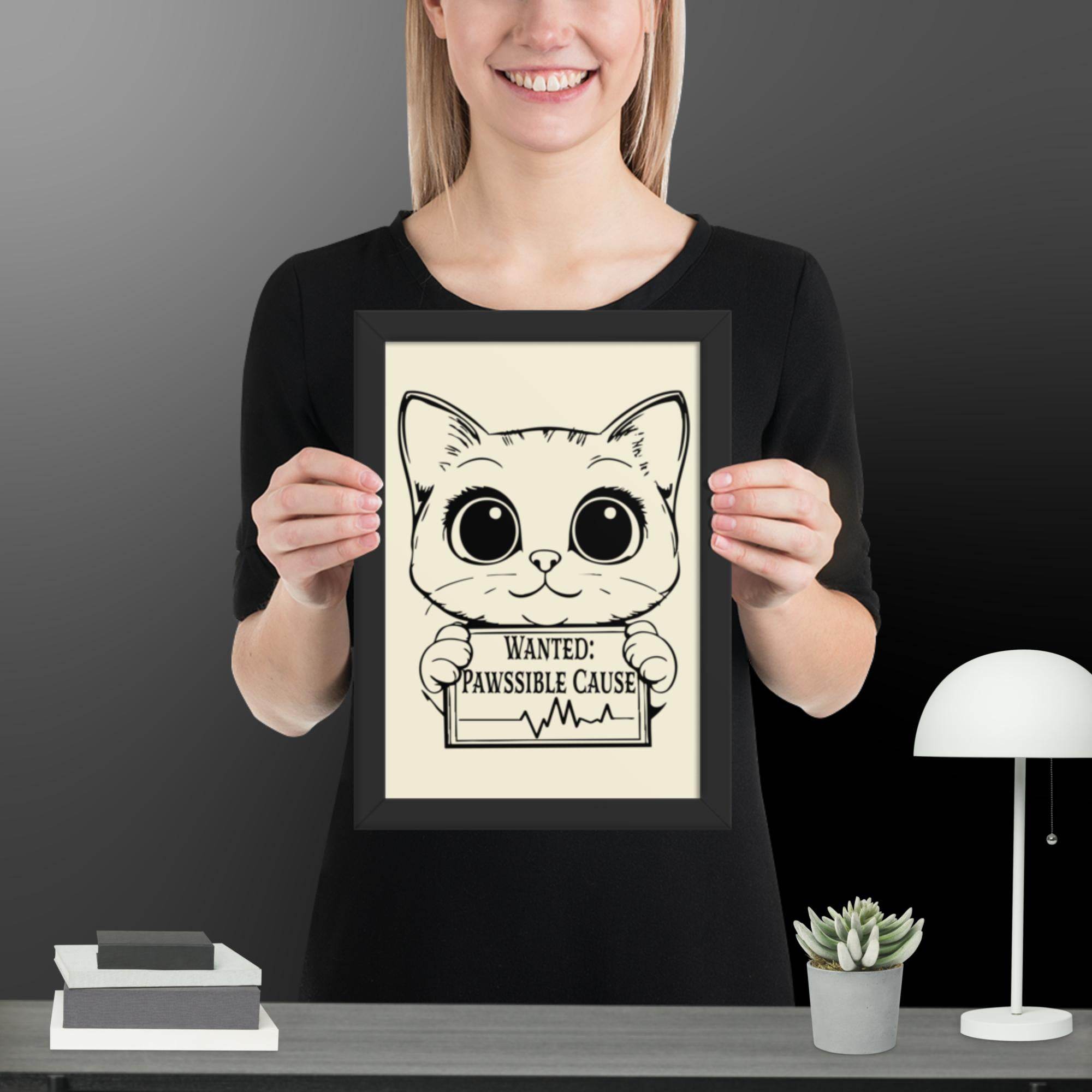 Wanted Kitty Framed matte paper poster - STYLISHOUR