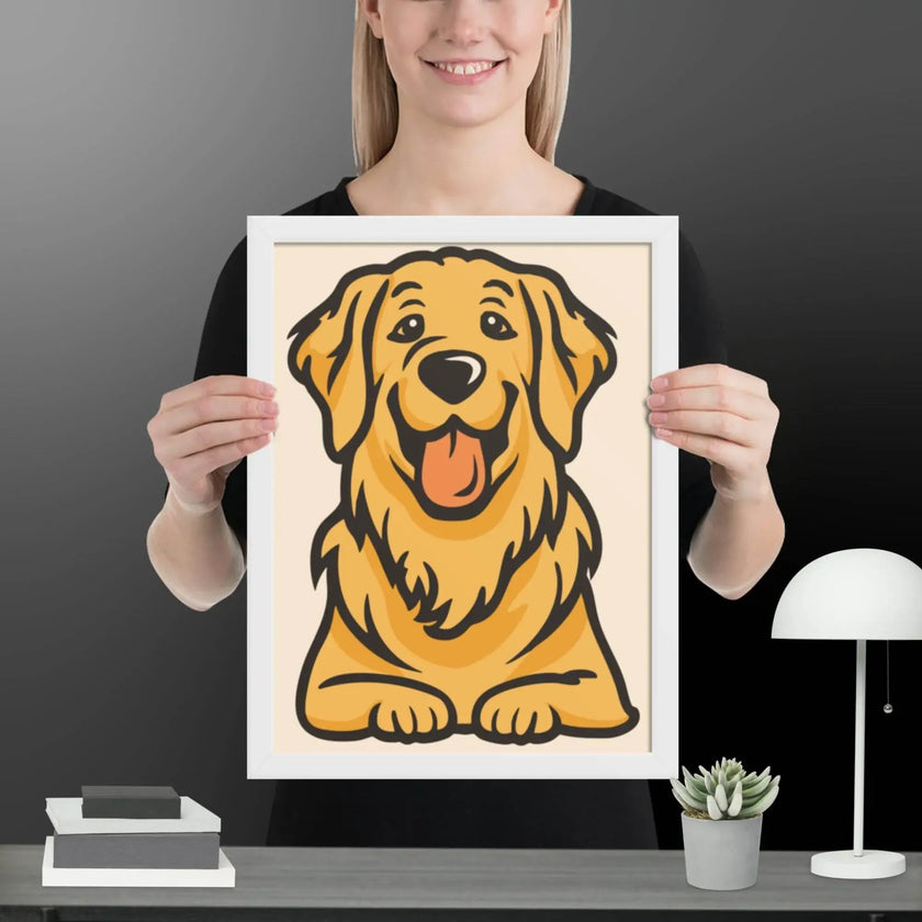 Golden Dog Framed matte paper poster - STYLISHOUR