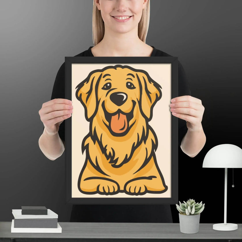 Golden Dog Framed matte paper poster - STYLISHOUR