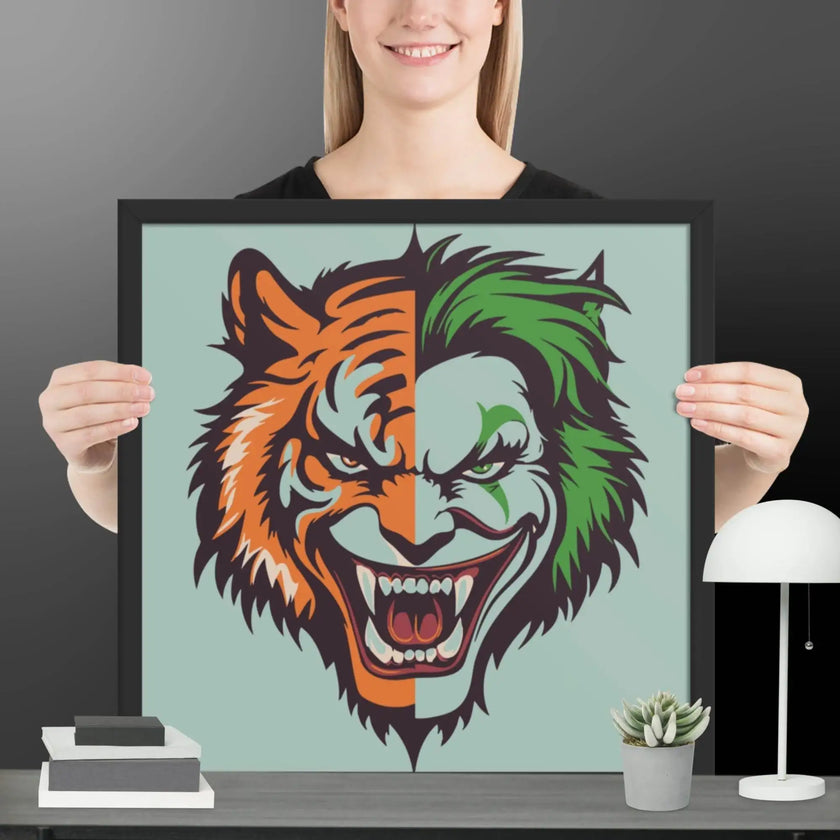 Savage Smile – Joker-Lion Fusion Framed poster - STYLISHOUR