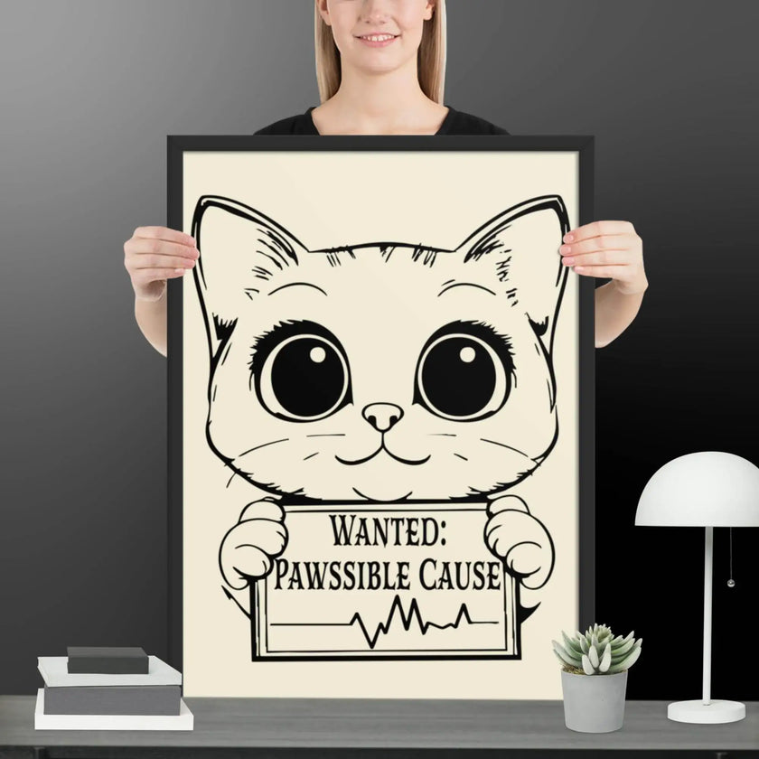 Wanted Kitty Framed matte paper poster - STYLISHOUR