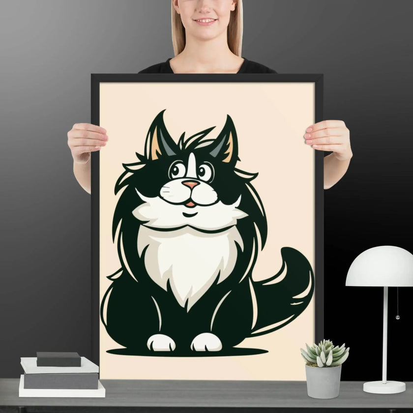 Cute Cat Illustration Framed poster - STYLISHOUR