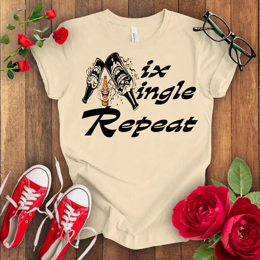 Mix Mingle Repeat Wine T-shirt - STYLISHOUR