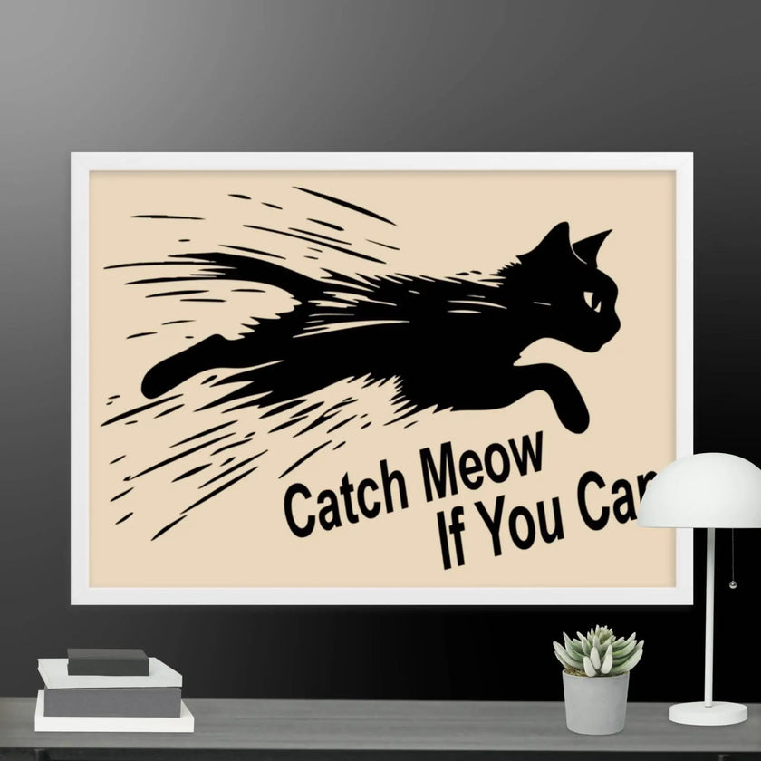 Jumping Cat Framed matte paper poster - STYLISHOUR