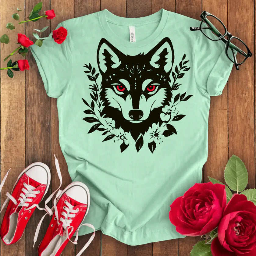 Red Wolf Eye Tee - Fearless Style - STYLISHOUR