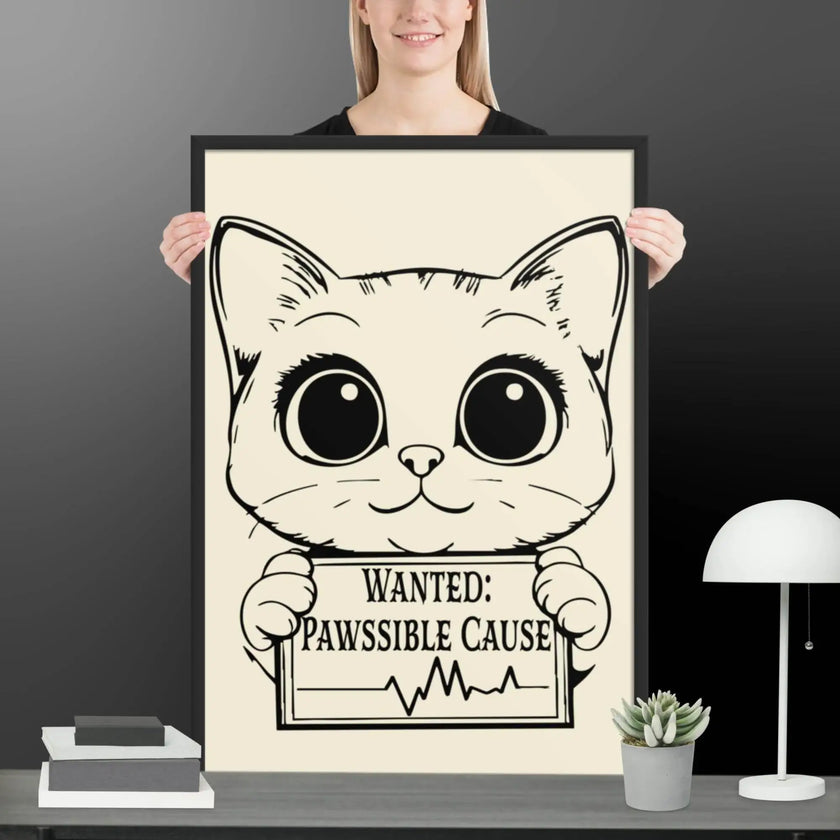 Wanted Kitty Framed matte paper poster - STYLISHOUR