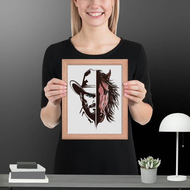 Western Whinny – Fusion of Horse Cowboy Poster - STYLISHOUR