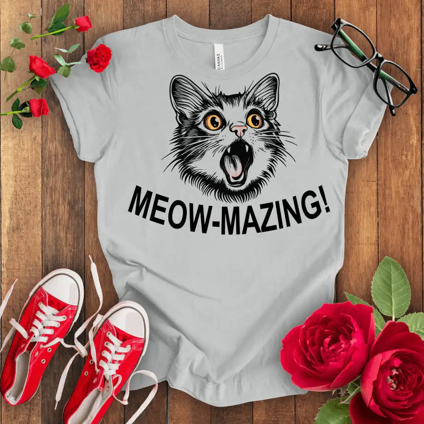Meow Cat Tee - Purr-fectly Amazing - STYLISHOUR