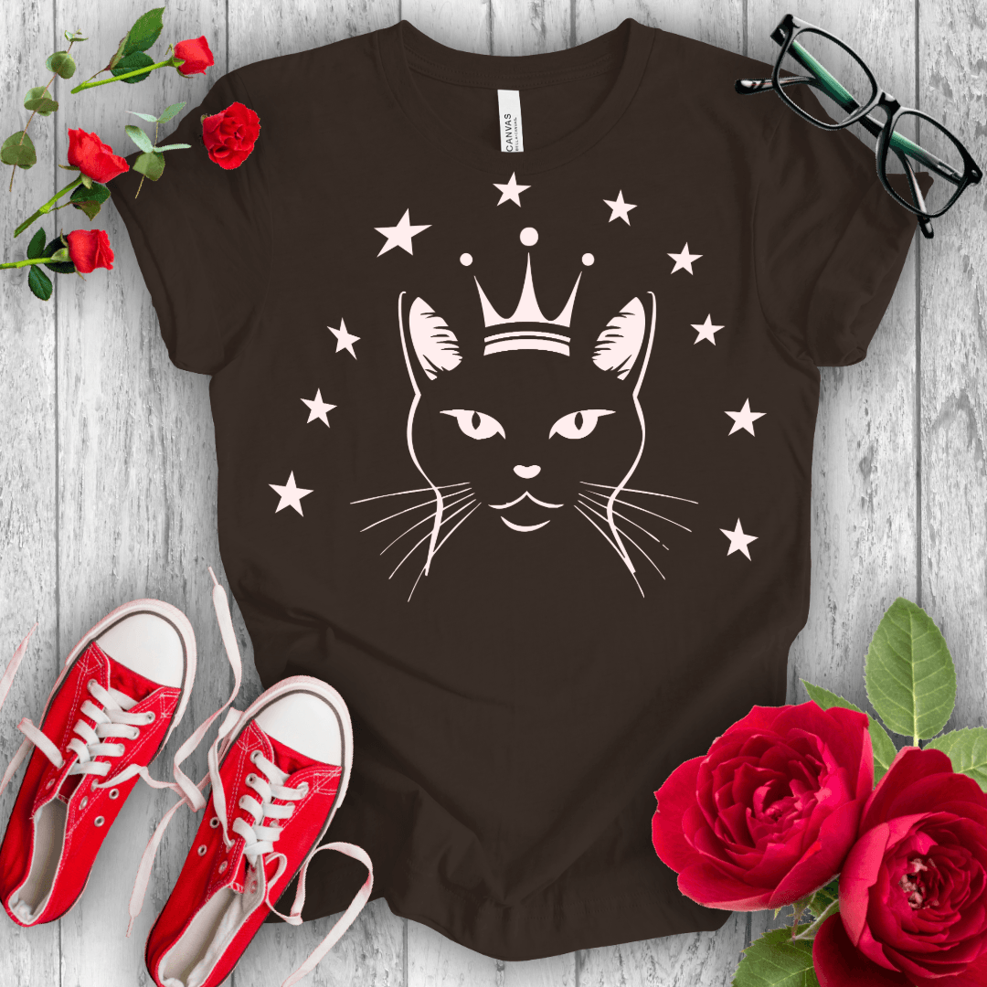 Crowned Kitty Queen T-shirt - STYLISHOUR