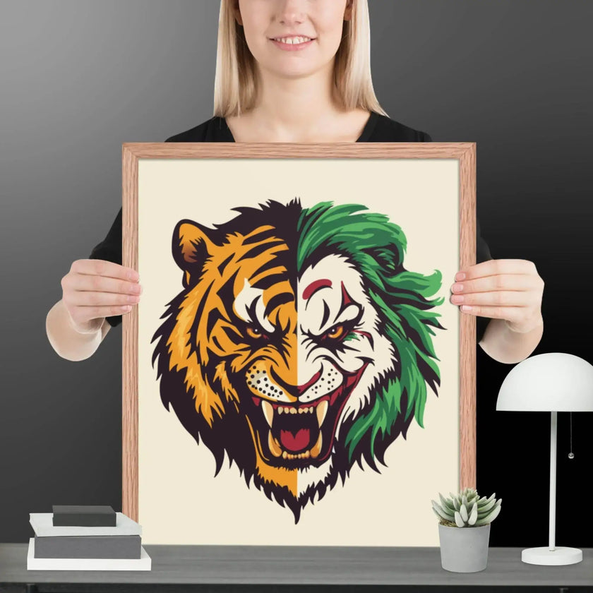 Roaring Madness – Joker Lion Fusion Art Print - STYLISHOUR