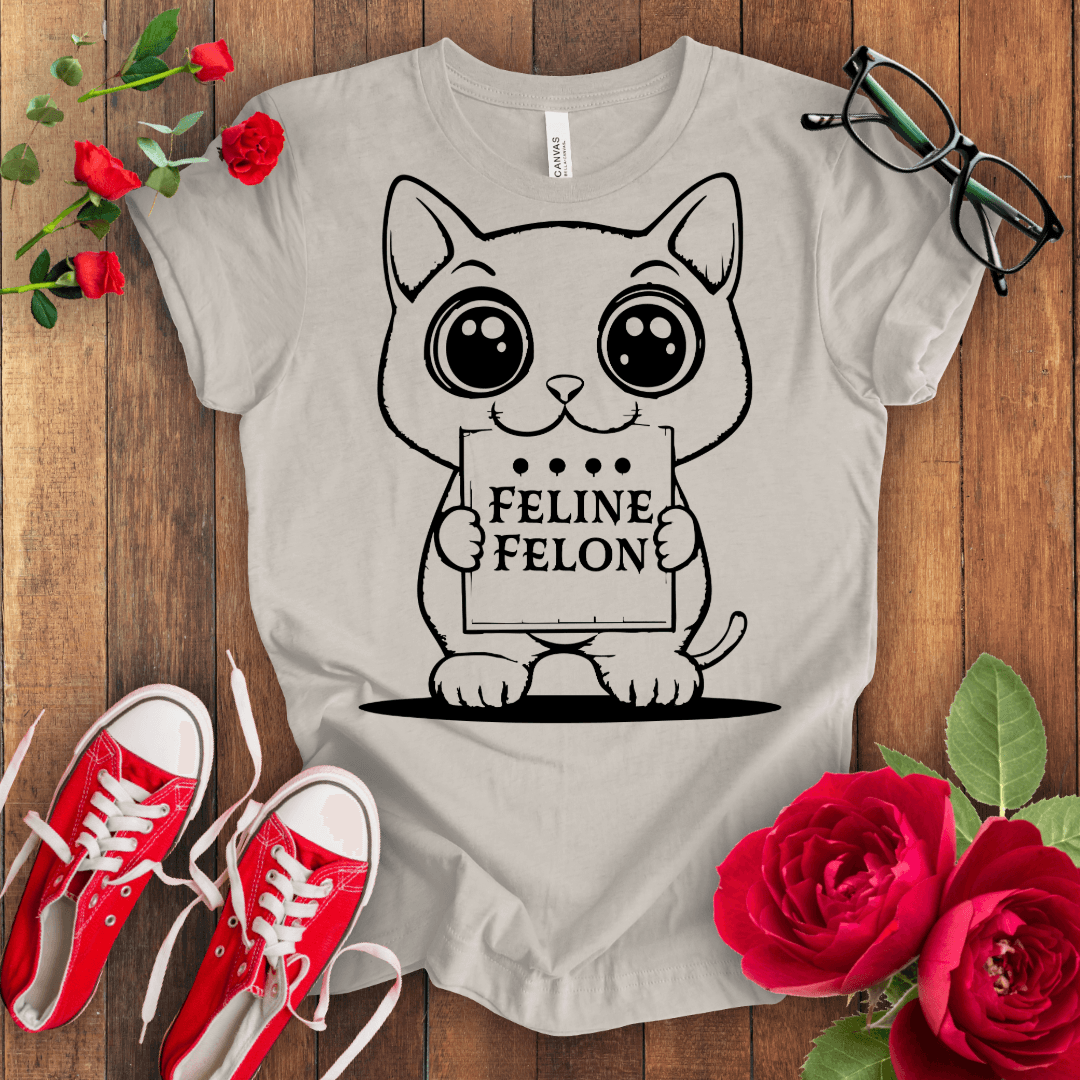 Feline Felon Kitten T-shirt - STYLISHOUR