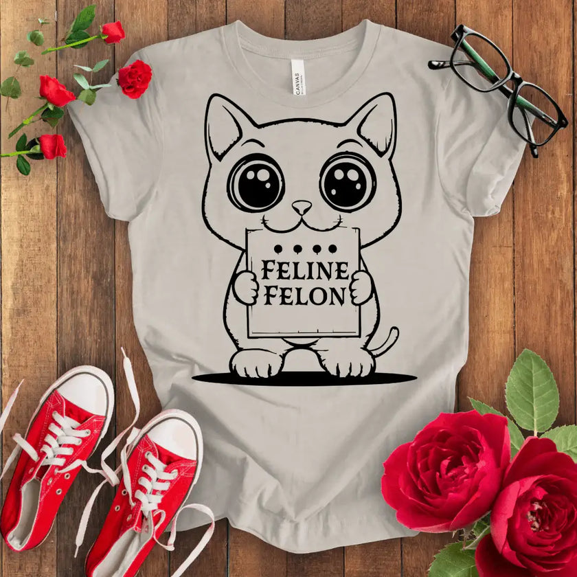 Feline Felon Kitten T-shirt - STYLISHOUR
