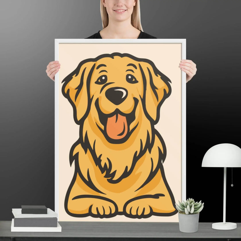Golden Dog Framed matte paper poster - STYLISHOUR