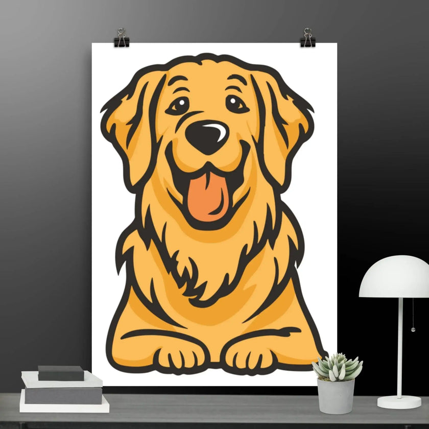 Adorable Golden Dog Poster - STYLISHOUR